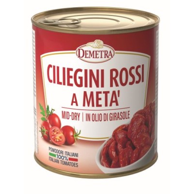 Pomidorai raudoni vyšniniai, pusiau džiovinti, DEMETRA, IT, 750 g / 450 g